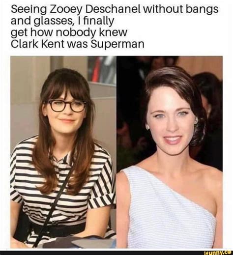 zooey deschanel without bangs meme